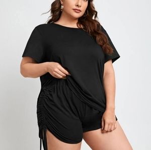 2 piece black short set